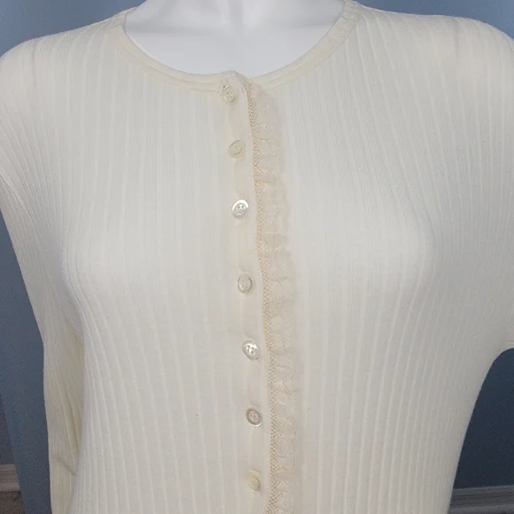 Vintage La Perla Joelle Cream Ribbed Loungewear Slip | Size Small NWOT - Picture 6 of 14